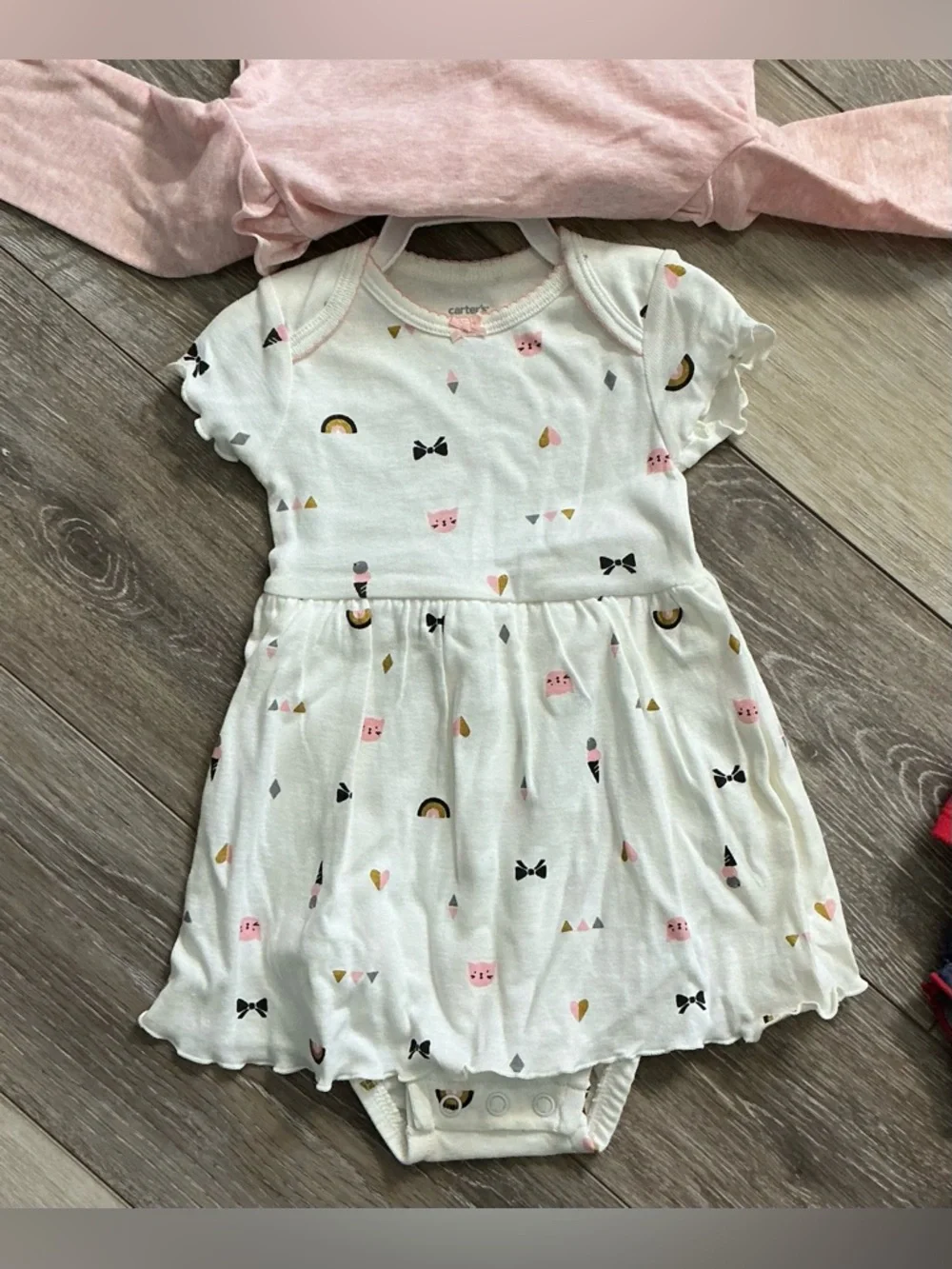 Baby outfit sets by Carter's & Tommy Hilfiger. NWT Carters dress & 2 like new